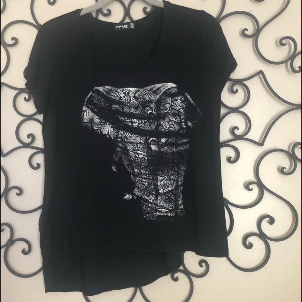 Popular Basics Black Tee